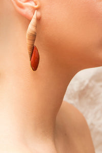 Enosis Earring with Jasper and Olive Wood
