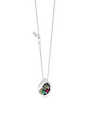 KAKURU Jewelry / Fovos Chain Necklace with Silver and 18K Yellow Gold Granulation, Green Emerald and Ruby
