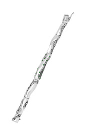 KAKURU Jewelry / Fovos Small Segmented Bracelet with Granulation and Green Emeralds or Rubies