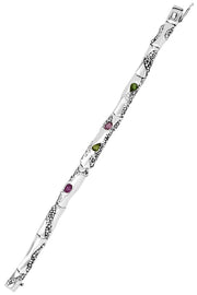 KAKURU Jewelry / Βραχιόλι Fovos μεγάλη χειροπέδα με τμήματα, κοκκίδωση και τουρμαλίνες