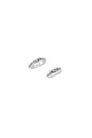 KAKURU Jewelry / Ολόβερο δαχτυλίδι Fovos με κοκκίδωση και πράσινα σμαράγδια ή ρουμπίνια