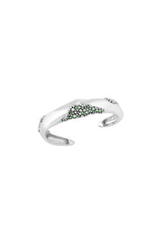 KAKURU Jewelry / Βραχιόλι Fovos μικρή χειροπέδα με κοκκίδωση και πράσινα σμαράγδια ή ρουμπίνια 