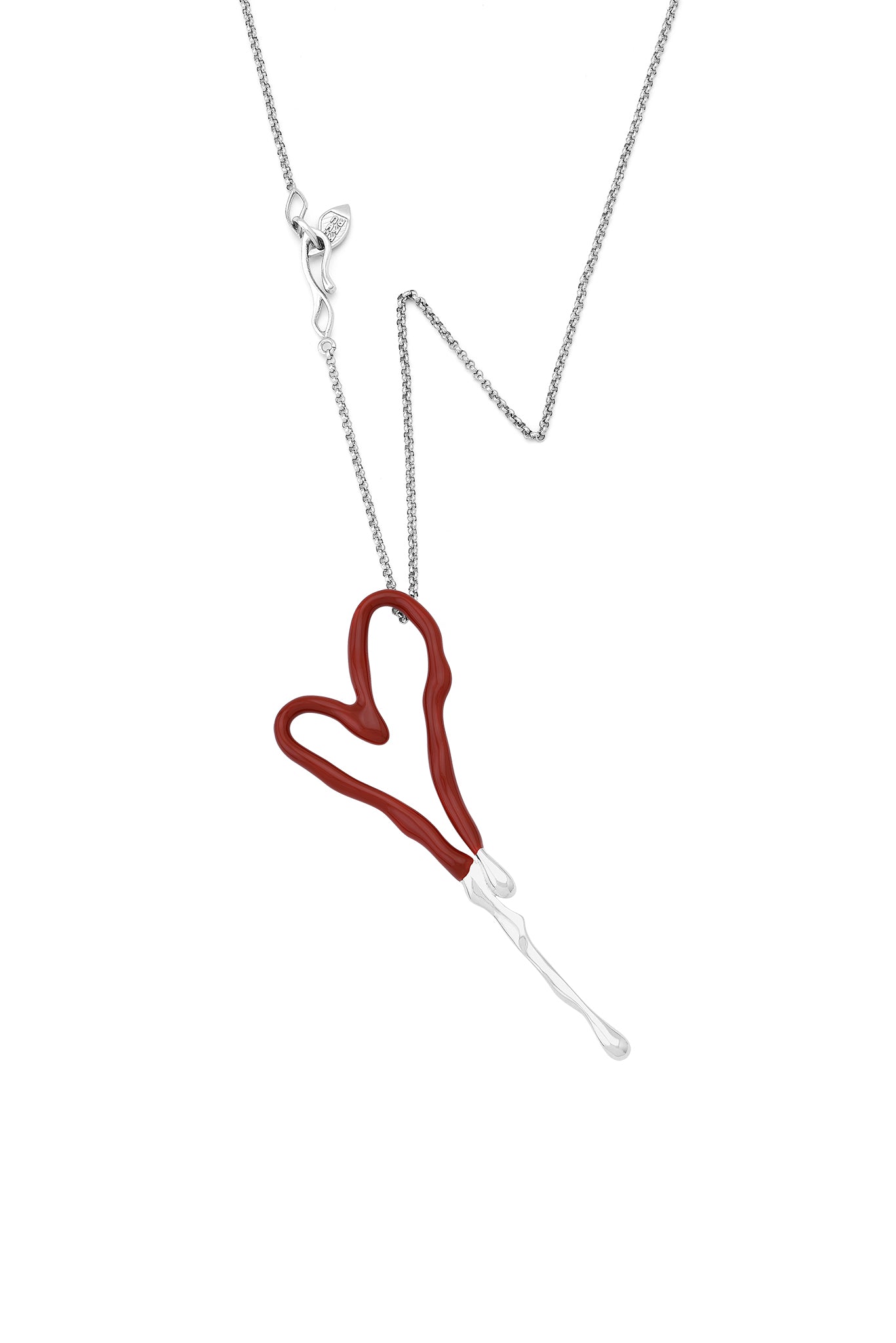 Red Liquid Heart Chain Necklace