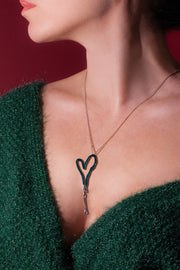 KAKURU Jewelry / Κολιέ «υγρή καρδιά» με αλυσίδα