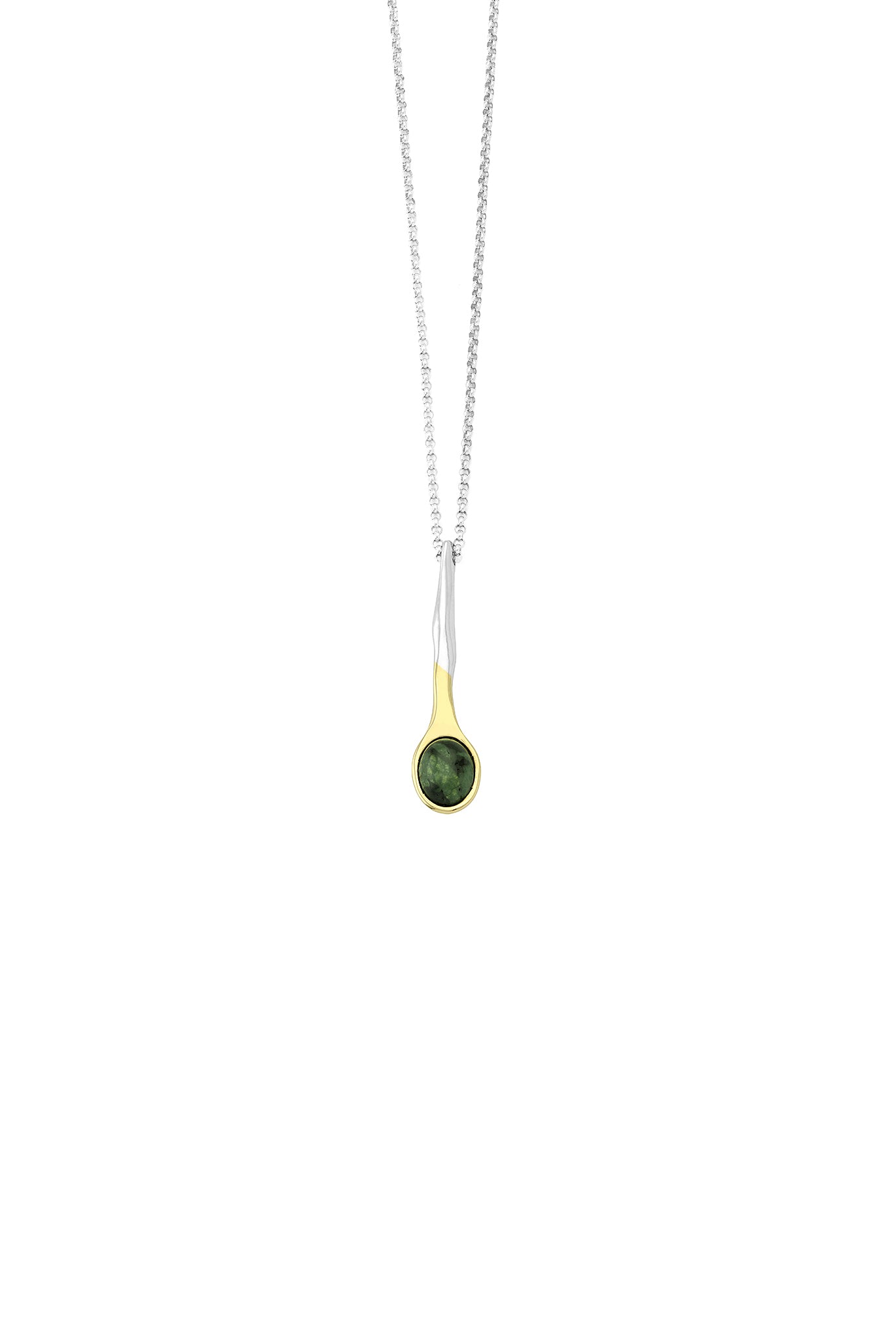 Short Sporos Stone Necklace 18k/925 with 925 chain