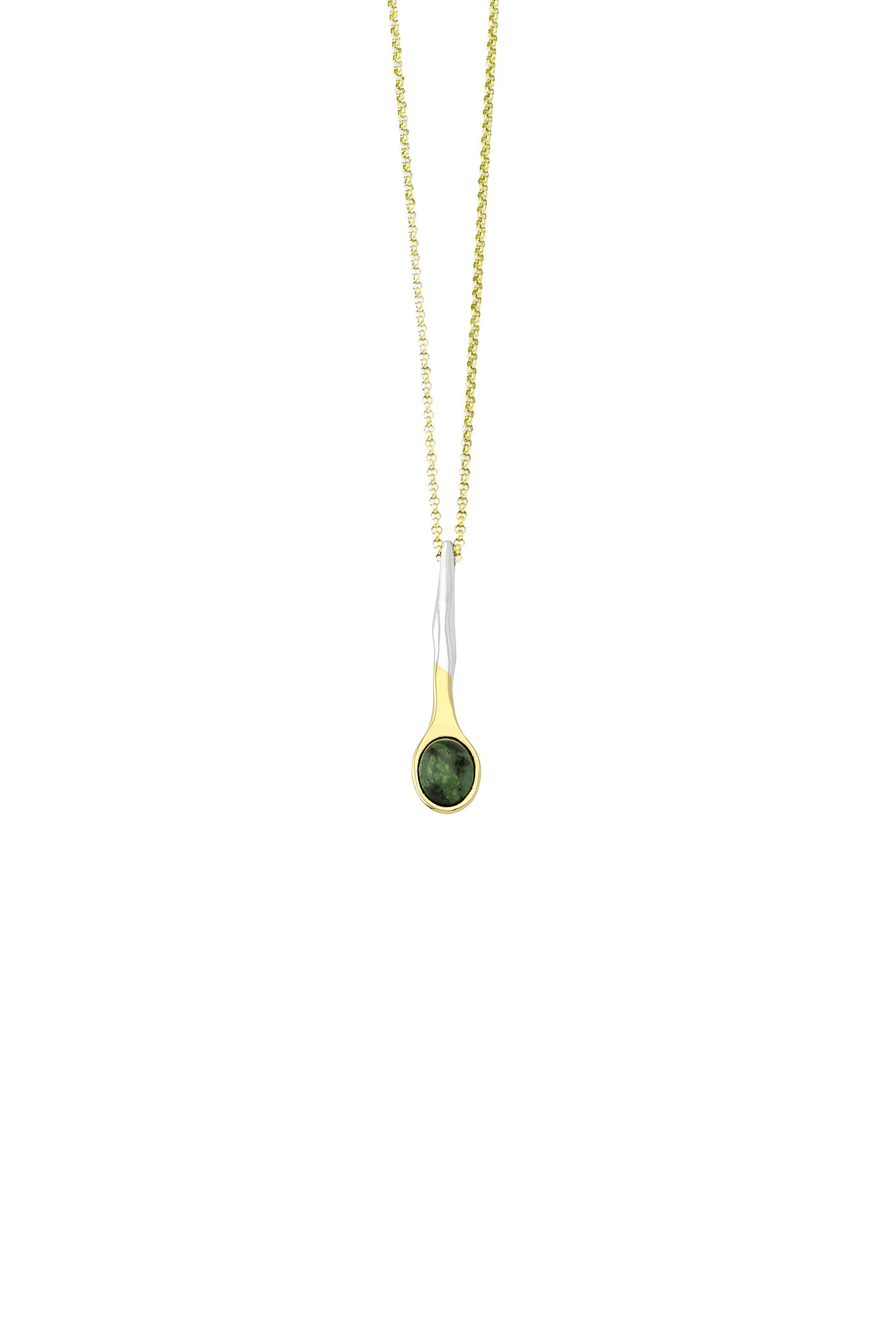 Short Sporos Stone Necklace 18k/925 with 18k chain