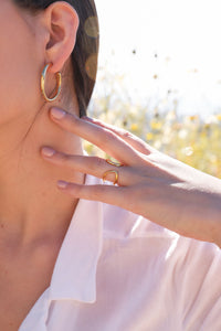 Forms Hoop Earrings Thick and Asymmetry Ring