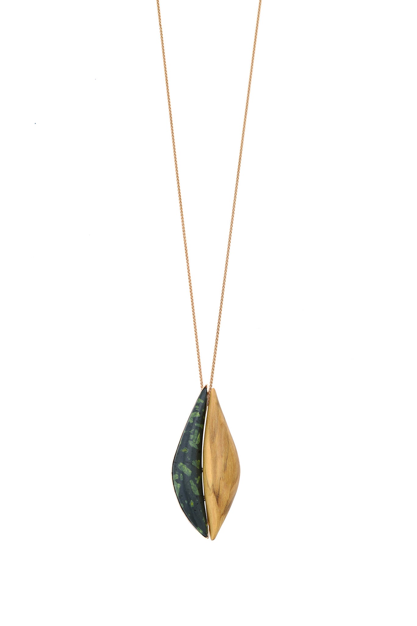 Enosis Collection Necklace with Krokeatis and Olive Wood