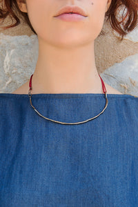 Half Choker Forms Necklace with Thread
