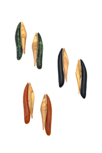 Enosis Olive Wood/ Stone Earrings