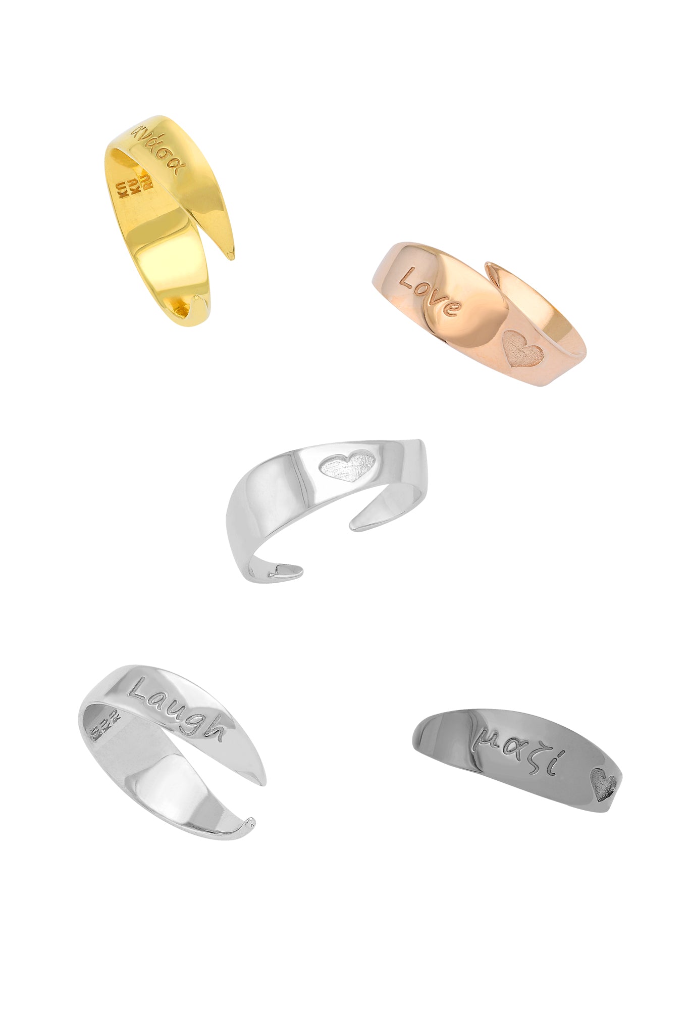Large Personalized Agape Ring