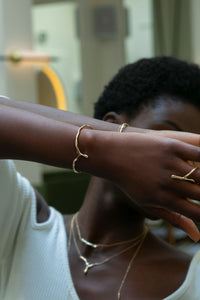 Riza Gold V Cuff Bracelet